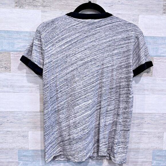 PINK Victorias Secret HOLLA DAZE Sequin Ringer Tee Gray Black Gold Womens Small - Picture 4 of 5